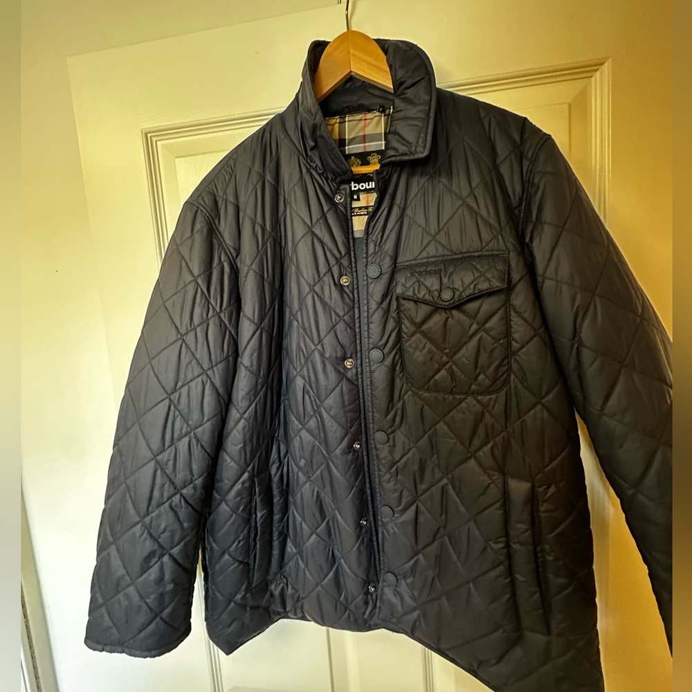 Barbour Quilted Jacket, Navy, size M, excellent condition.